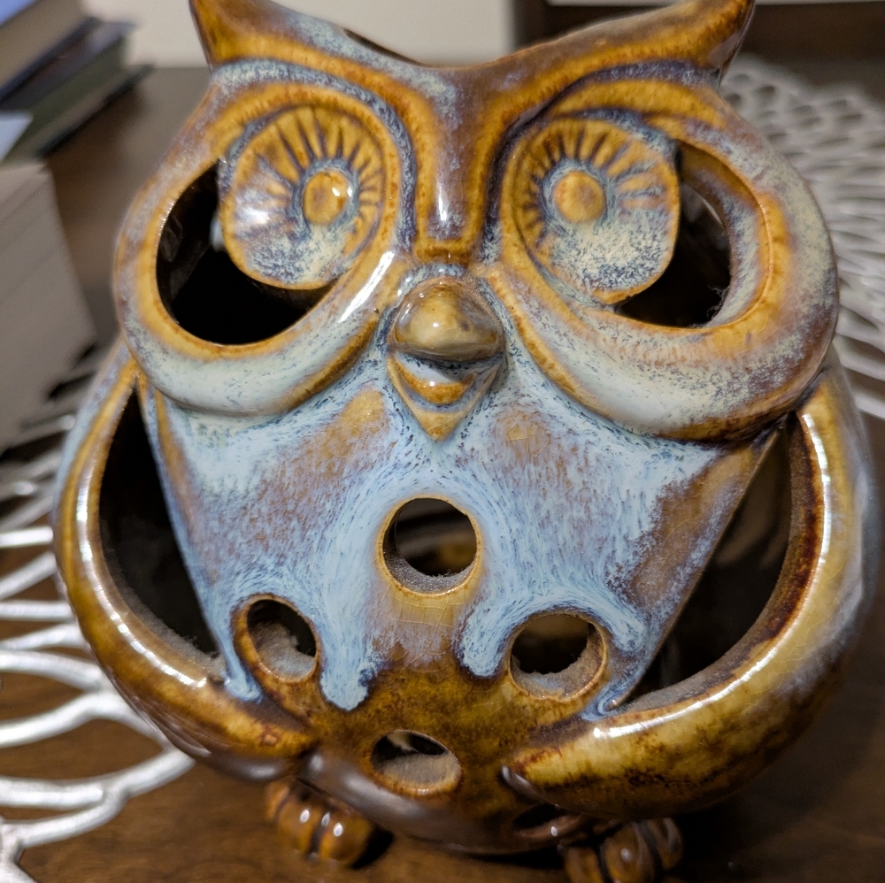 Pier 1 One Imports Owl Ceramic Tea Light Holder